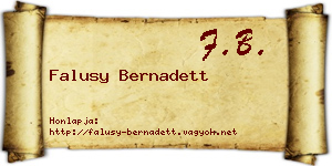 Falusy Bernadett névjegykártya